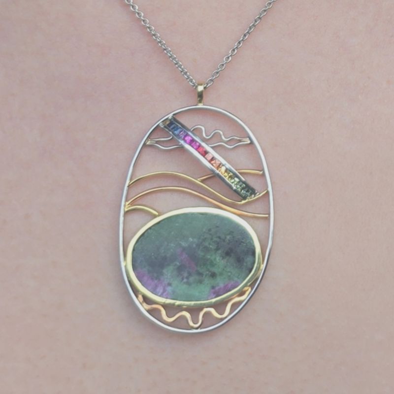 Yorkshire Moor and Rainbow Pendant