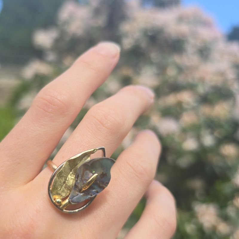 Black Arum Lily Ring