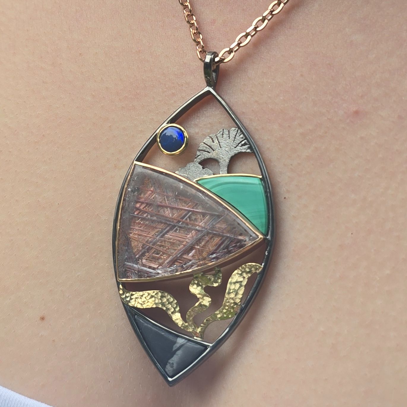 Large Red Fields Pendant