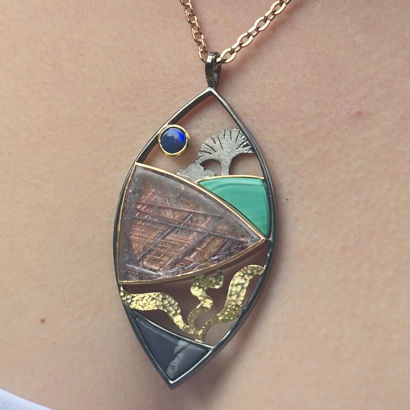 Large Red Fields Pendant