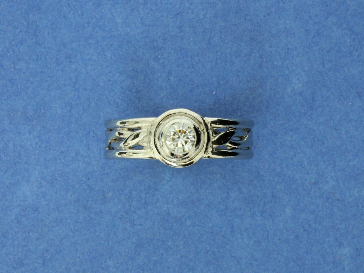 Platinum 4 wire Twist Ring with Diamond