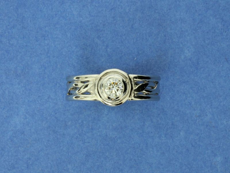 Platinum 4 wire Twist Ring with Diamond