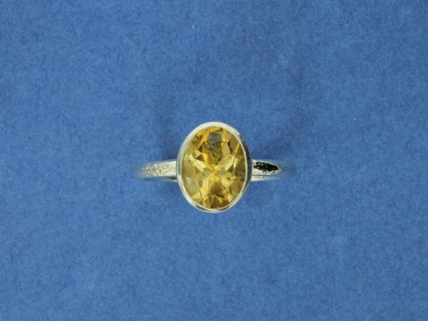 Silver Stacking Ring Oval Citrine