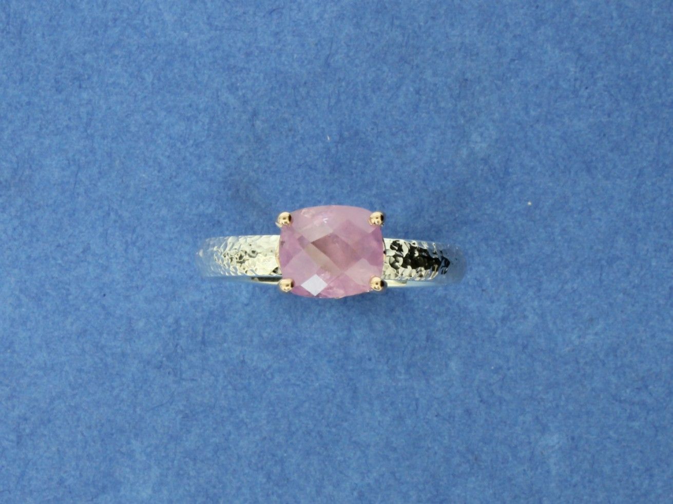Checkerboard Pink Sapphire, 9ct Rose Gold &amp; Silver Ring