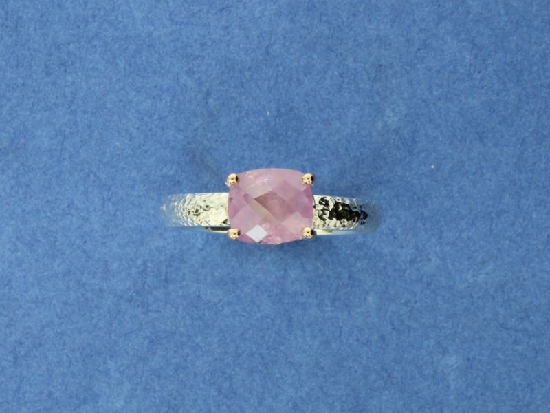 Checkerboard Pink Sapphire, 9ct Rose Gold &amp; Silver Ring