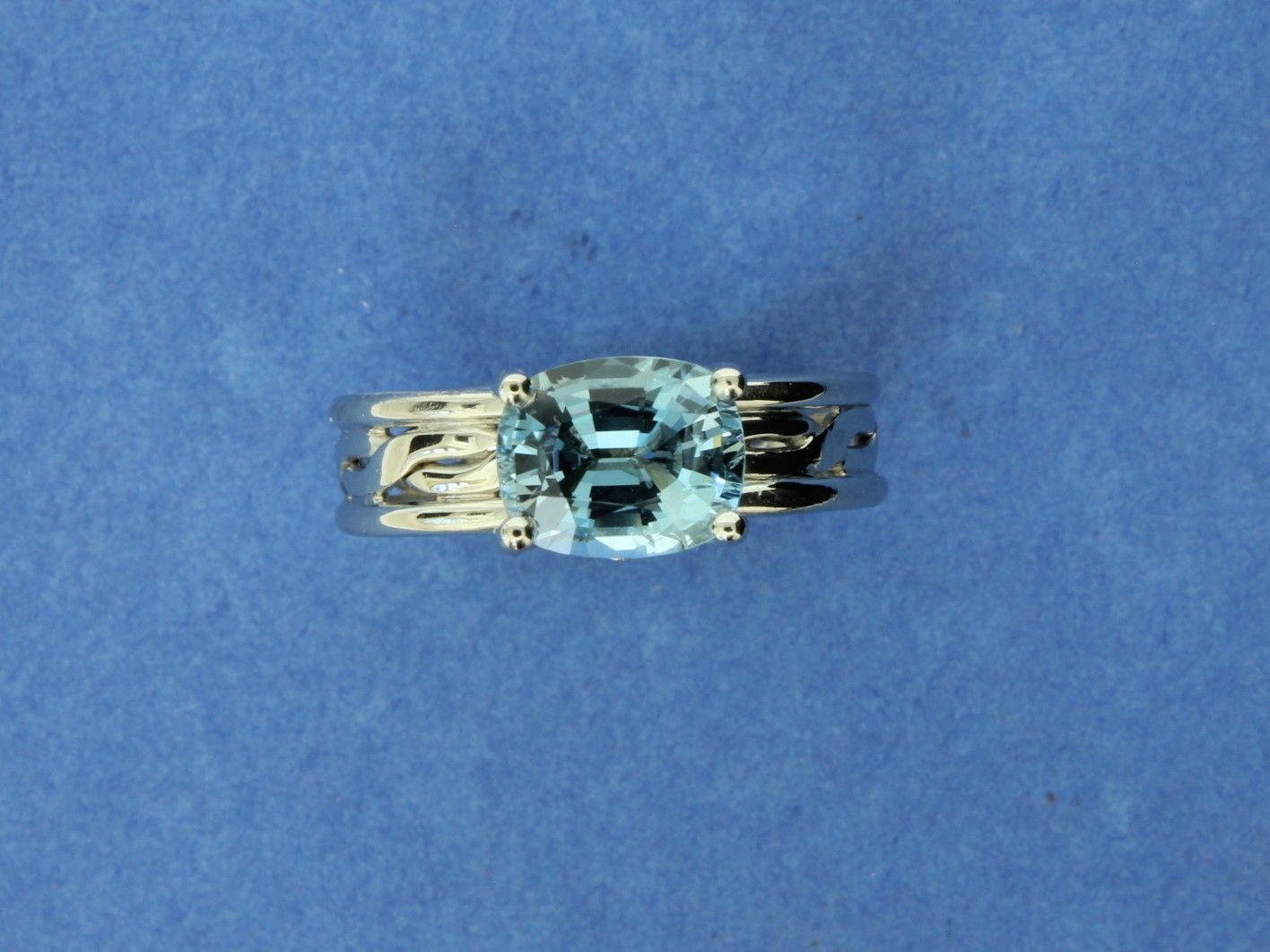 Aquamarine &amp; Platinum Ring