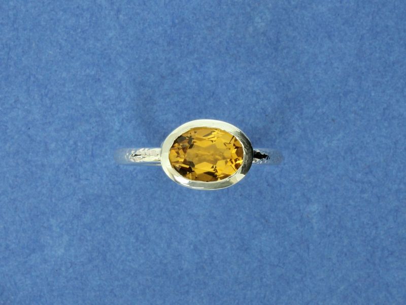 Silver Stacking ring with Citrine