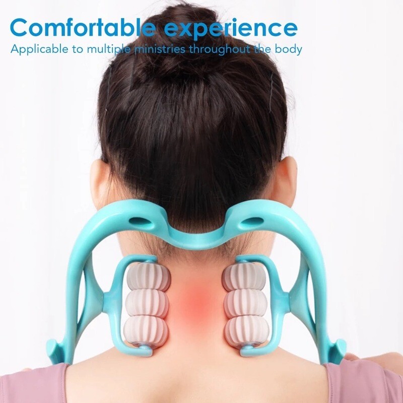 Adjustable Six-Wheel Manual Neck Massager