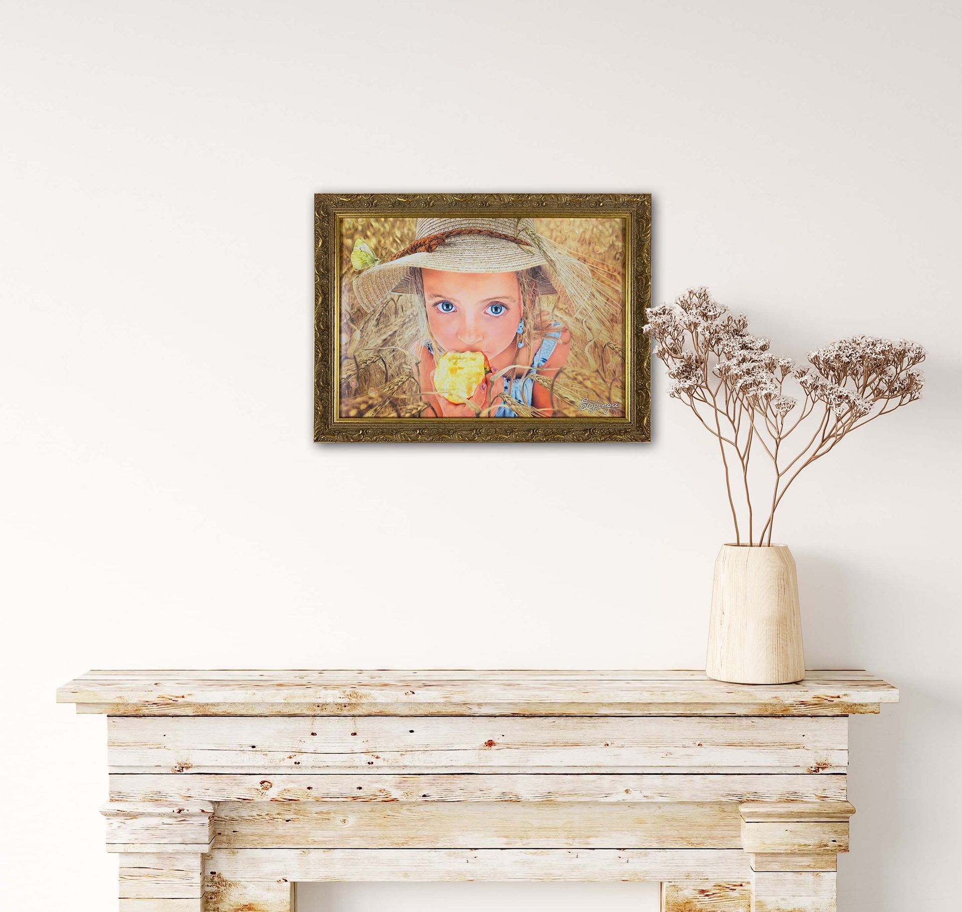 The Farmer's Daughter im Barock Bilderrahmen