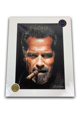 Arnold Schwarzenegger - Open-Edition Giclée-Kunstdruck inkl. Passepartout 100% Baumwolle