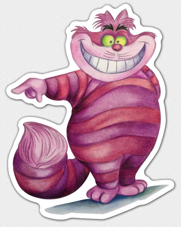 Cheshire Cat - High Quality Vinyl Sticker with Contour Cut