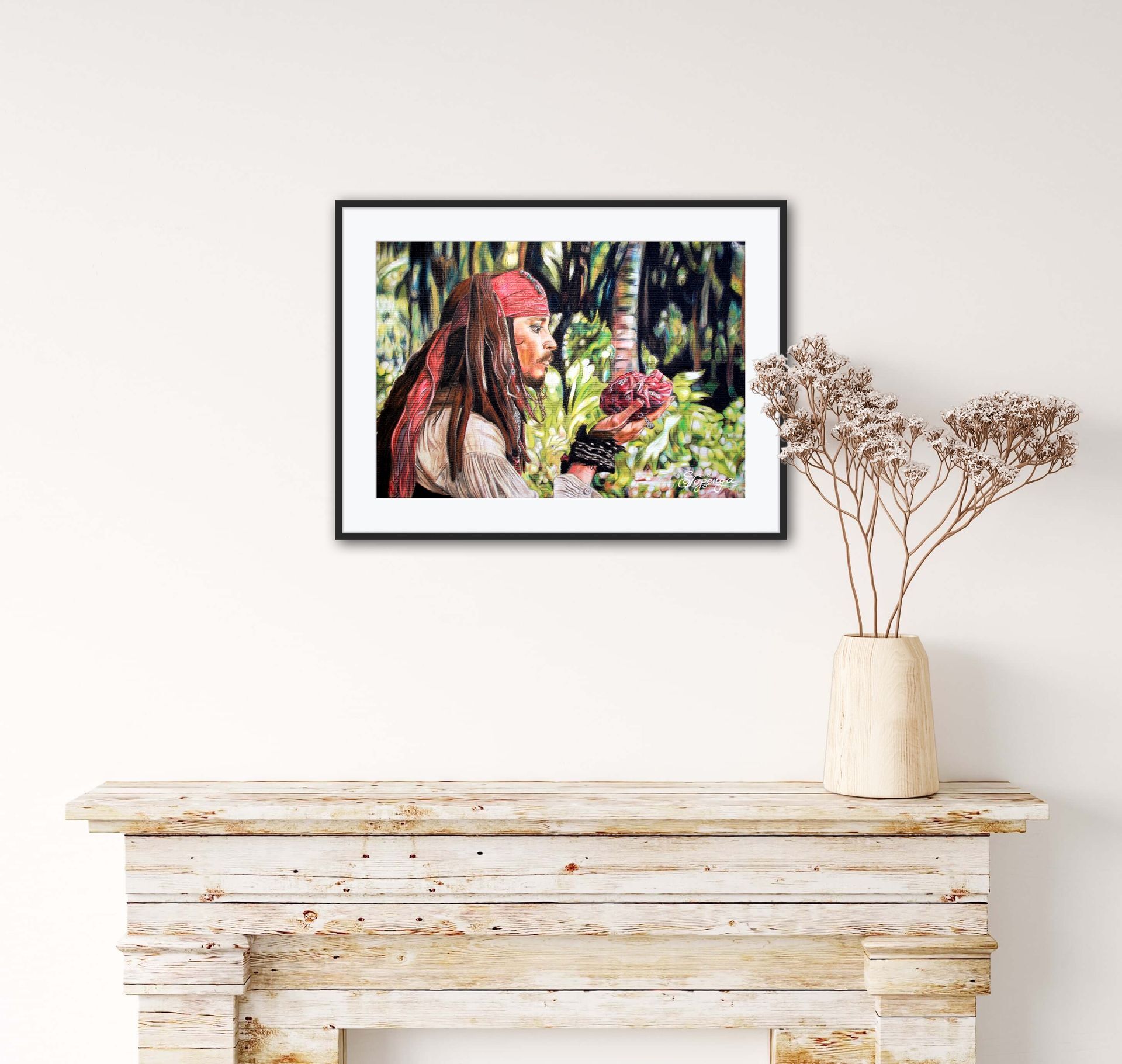 Captain Jack Sparrow - Limited Edition Giclée-Kunstdruck inkl. Passepartout 100% Baumwolle