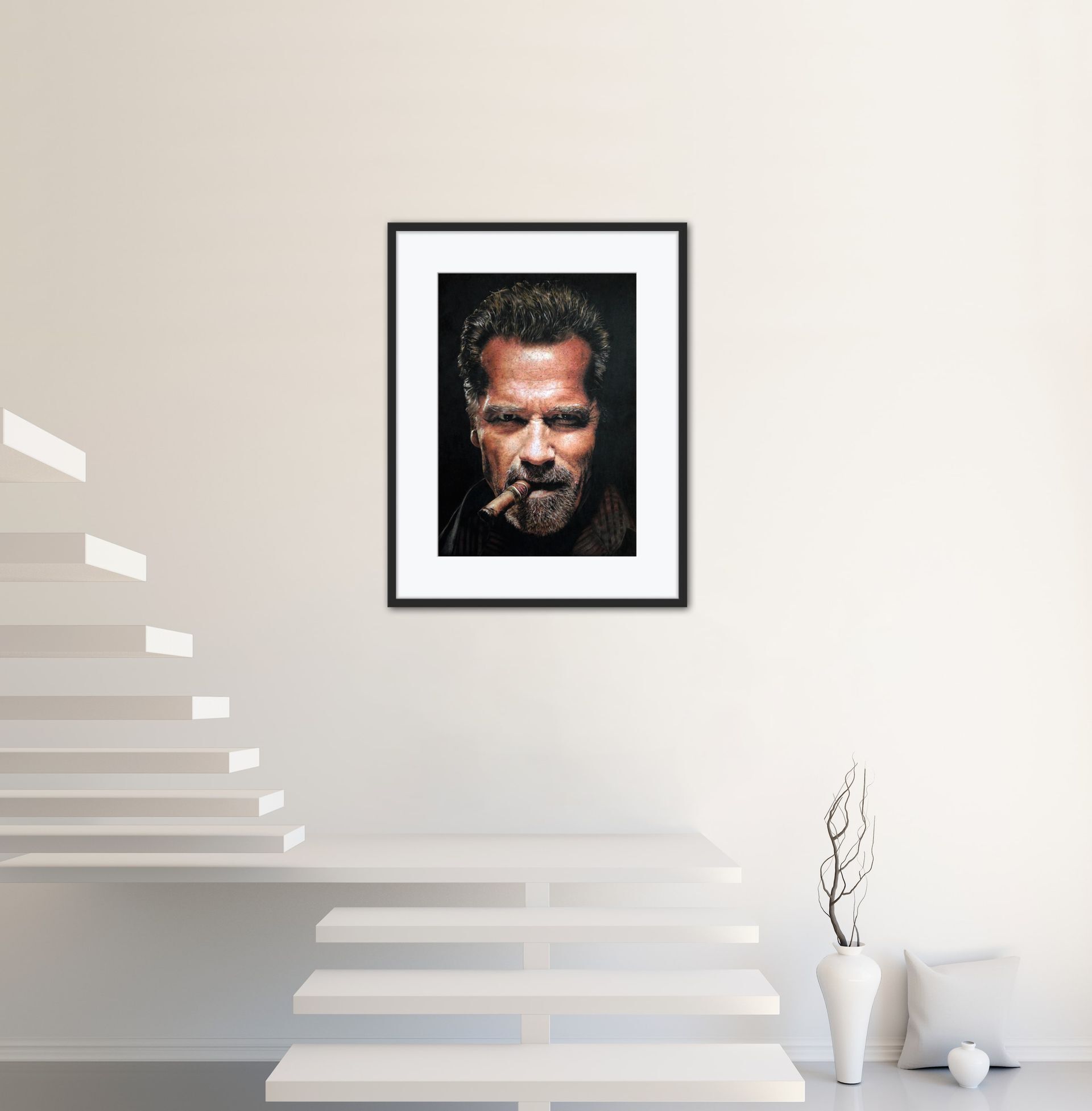 Arnold Schwarzenegger - Limitierter FineArt Print auf Hahnemühle Bamboo Papier inkl. Passepartout