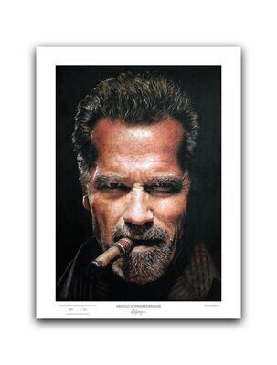 Arnold Schwarzenegger - Limitierter FineArt Print auf Hahnemühle Bamboo Papier inkl. Passepartout