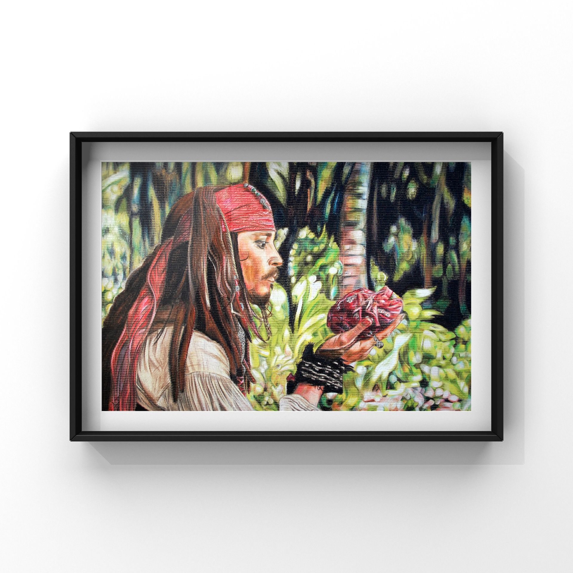 Captain Jack Sparrow - Limitierte Künstlerpostkarte auf Hahnemühle Photo Rag® Duo Papier