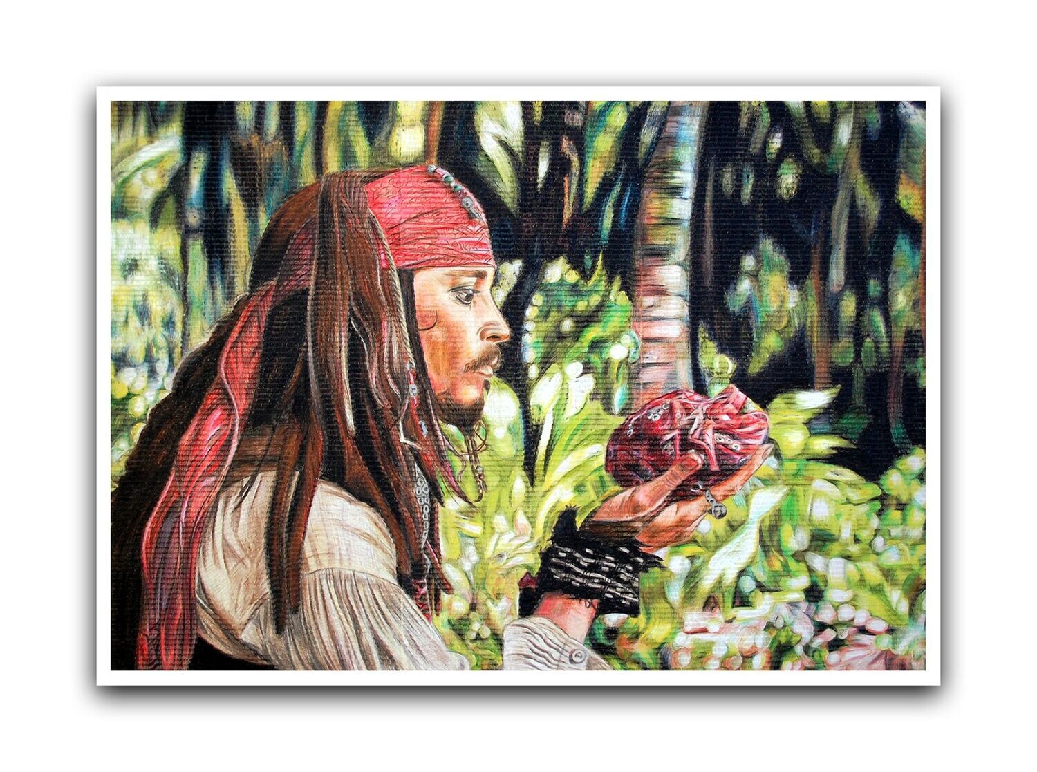 Captain Jack Sparrow - Limitierte Künstlerpostkarte auf Hahnemühle Photo Rag® Duo Papier