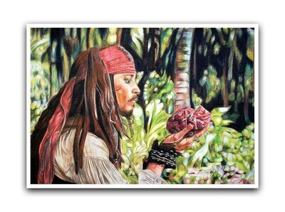 Captain Jack Sparrow - Limitierte Künstlerpostkarte auf Hahnemühle Photo Rag® Duo Papier
