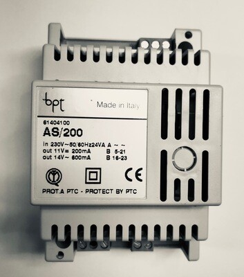 AS/200 61404100 ALIMENTATORE SUPPL. SERIE 200 BPT AS/200 61404100 ALIMENTATORE SUPPL. SERIE 200 BPT