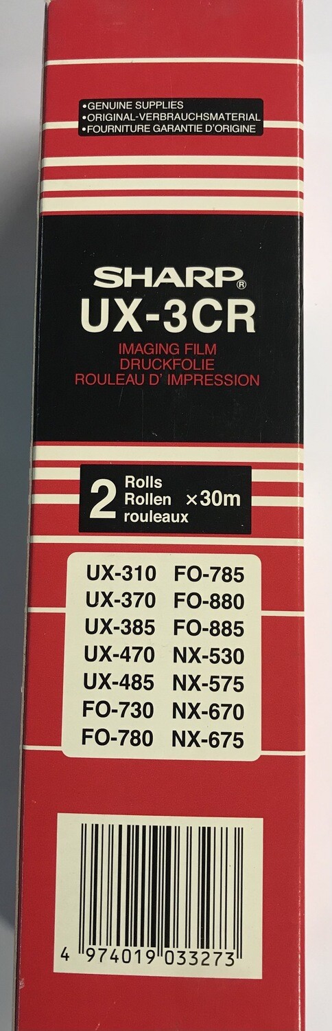 ROTOLO STAMPA SHARP UX-3CR IMAGING FILM BLACK ORIGINALE (2 ROLLS) UX-310 UX-370 UX-470