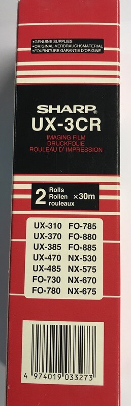 ROTOLO STAMPA SHARP UX-3CR IMAGING FILM BLACK ORIGINALE (2 ROLLS) UX-310 UX-370 UX-470