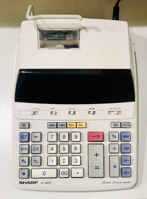CALCOLATRICE USATA DA TAVOLO SCRIVENTE SHARP EL-1607P