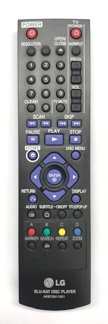 TELECOMANDO LG BLU-RAY DISC PLAYER AKB72911501