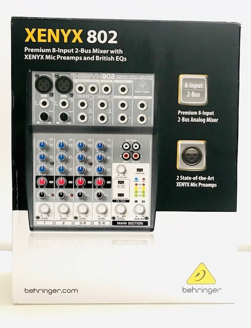 BEHRINGER MIXER XENYX 802 PREMIUM 8 INGRESSI 2 BUS CON PREAMPLIFICATORI MICROFONICI XENYX ED EQ BRITANNICI