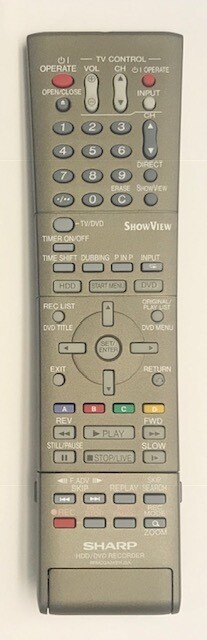 TELECOMANDO SHARP HDD/DVD RECORDER RRMCGA249WJSA