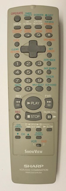 TELECOMANDO SHARP SHOW VIEW VCR/DVD COMBINATION RRMCGA012WJSA