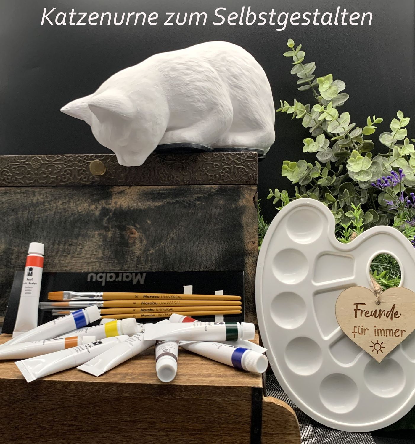 Handgefertigte Katzenurne zum Selbstgestalten (900ml) aus Keramik bis 12kg