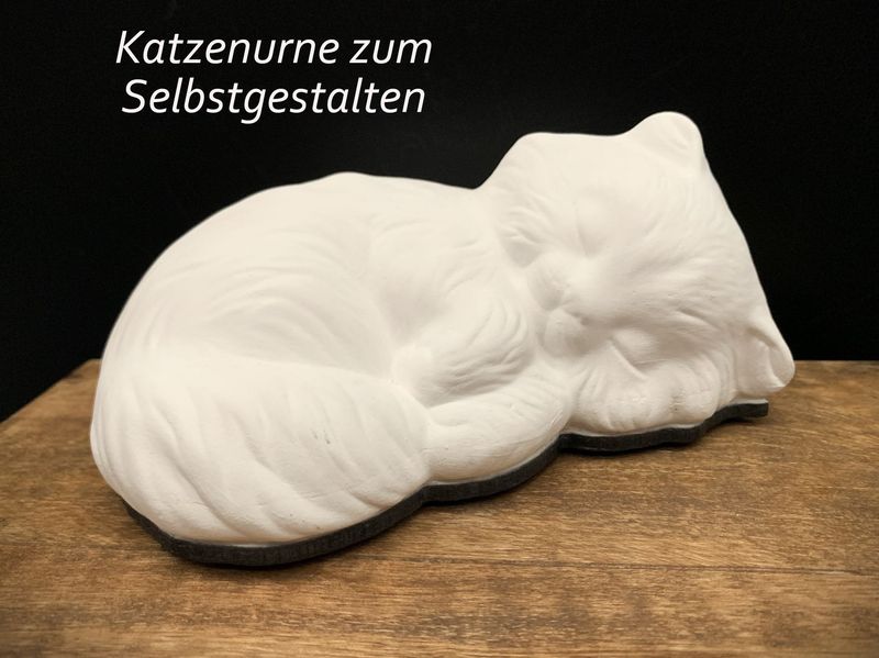 Handgefertigte Katzenurne zum Selbstgestalten (400ml) Keramik, für Kitten u. kleine Katzen bis ca. 4,5kg