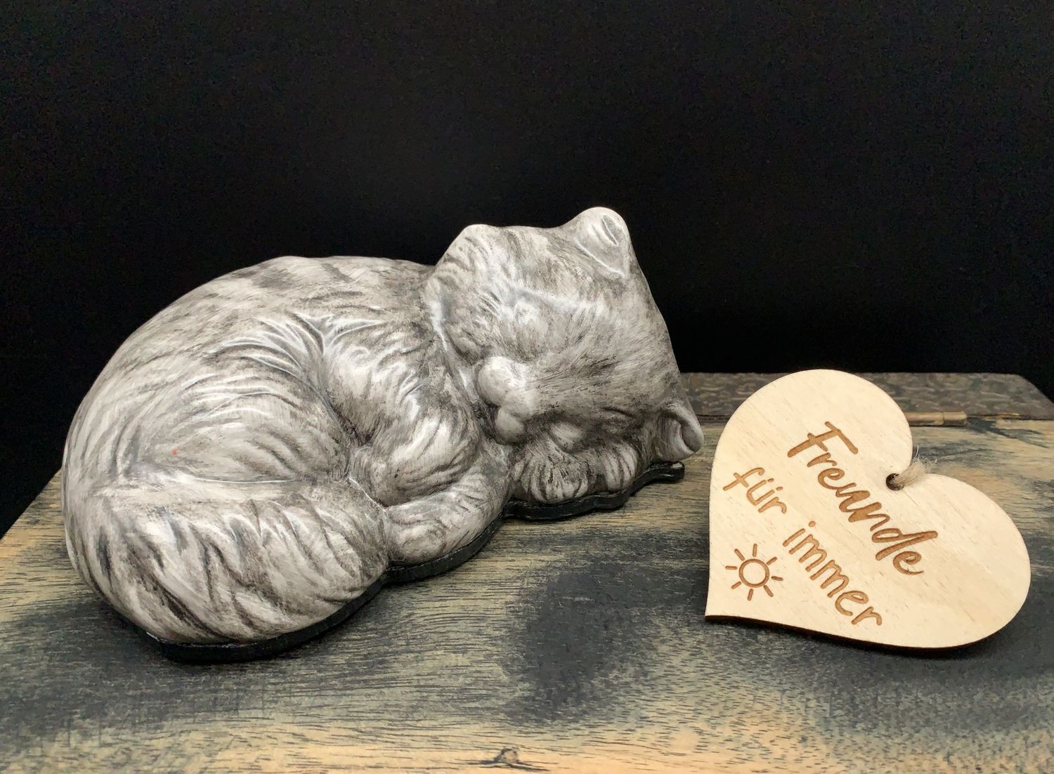 Handgefertigte Mini-Katzenurne"Châtillon"(Mini Urne) aus Keramik, zur Aufbewahrung von Asche oder Erinnerungen