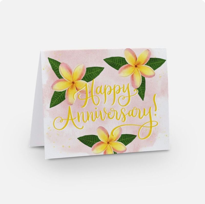 Happy Anniversary Plumeria Flowers