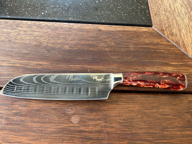 Santoku Knife Red/Brown