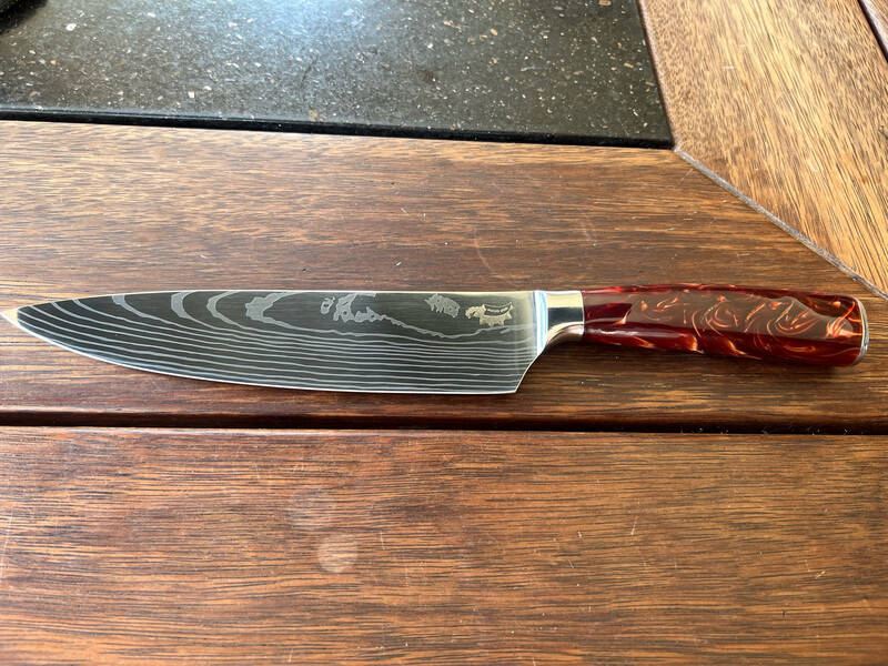 Chef's Knife Red/Brown