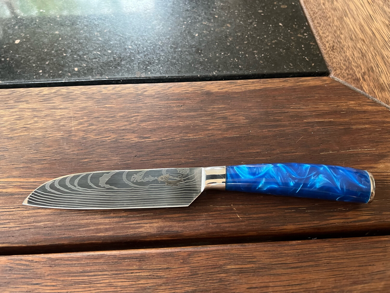 Small Santoku Knife Blue