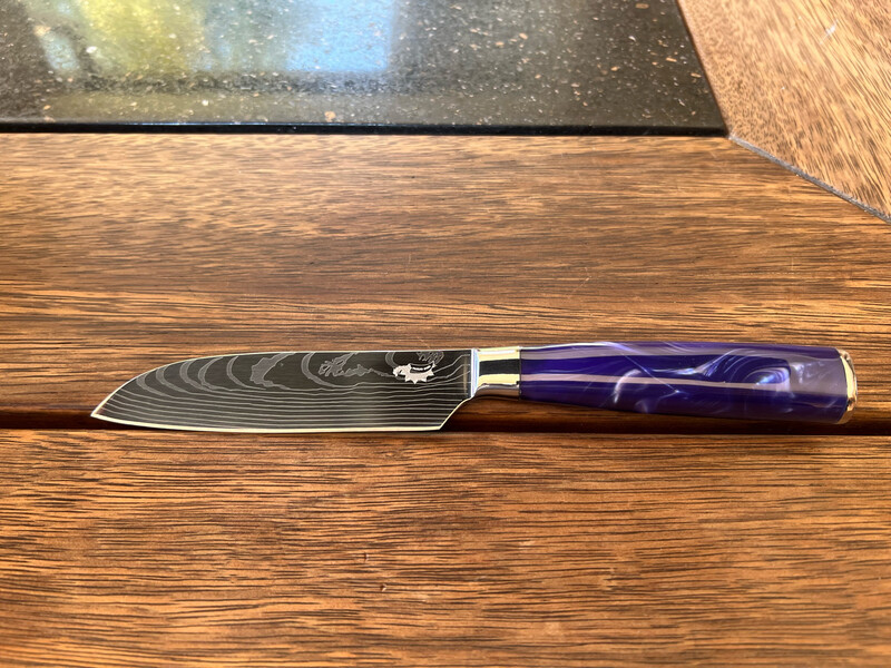 Small Santoku Knife Purple