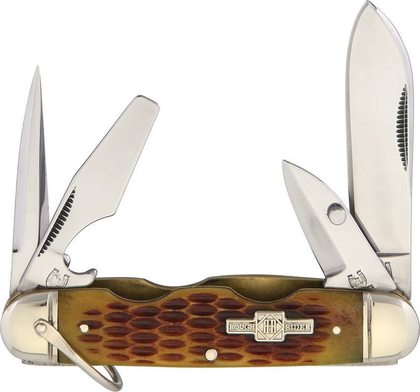 RR533 - Rough Ryder Camp Knife Amber Bone