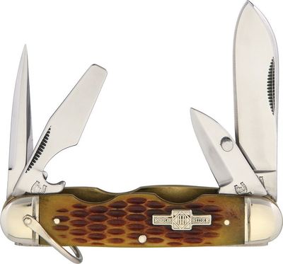 RR533 - Rough Ryder Camp Knife Amber Bone