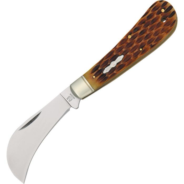 RR764 - Rough Ryder Hawkbill Amber Bone