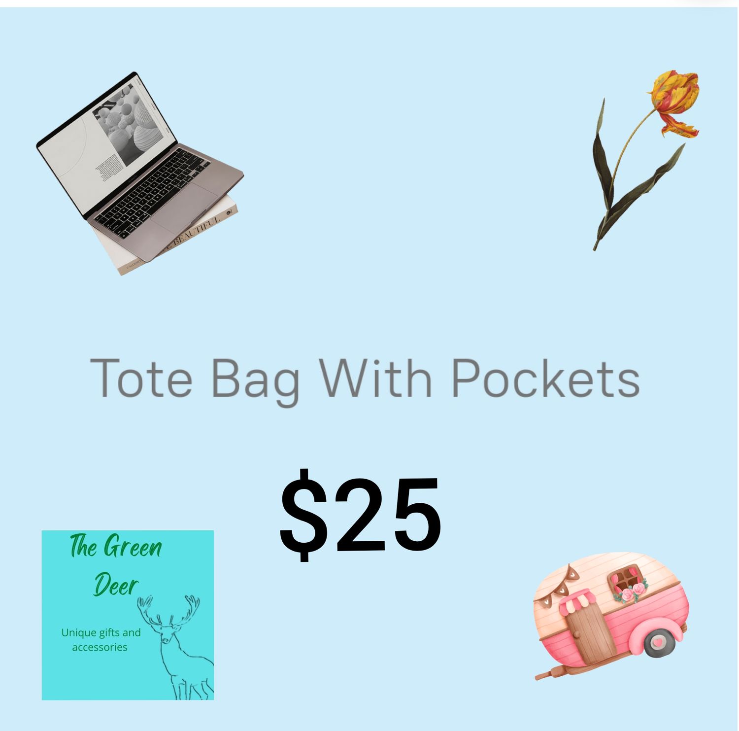 Tote Bag With Pockets