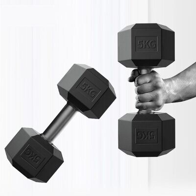 Pesas hexagonales fijas de goma para hombres 5 Kg 10 kg Pesas 20 kg Pesas Equipo de ejercicios para el hogar para mujeres
