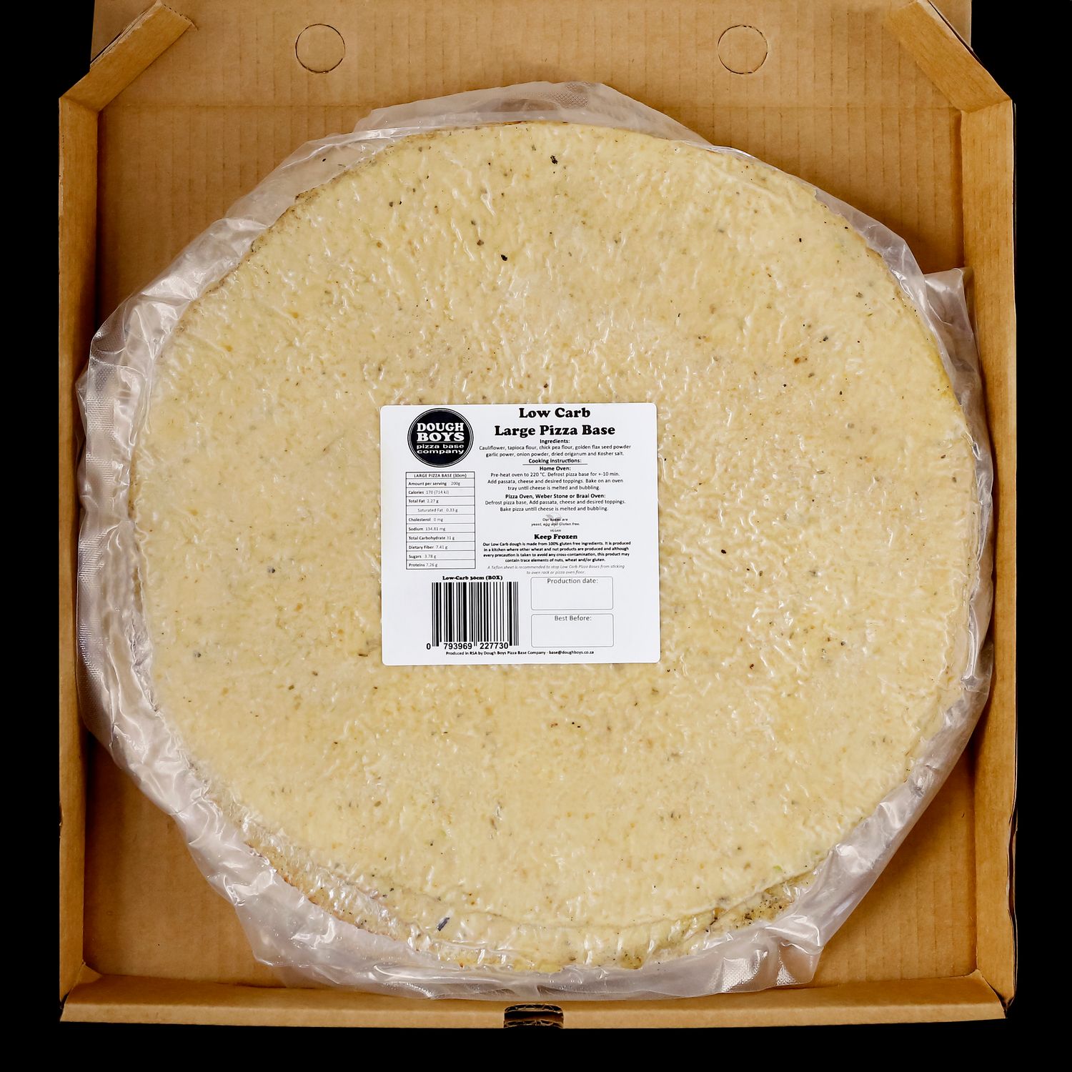 BOX Low Carb Cauliflower Pizza bases 12 x 30cm