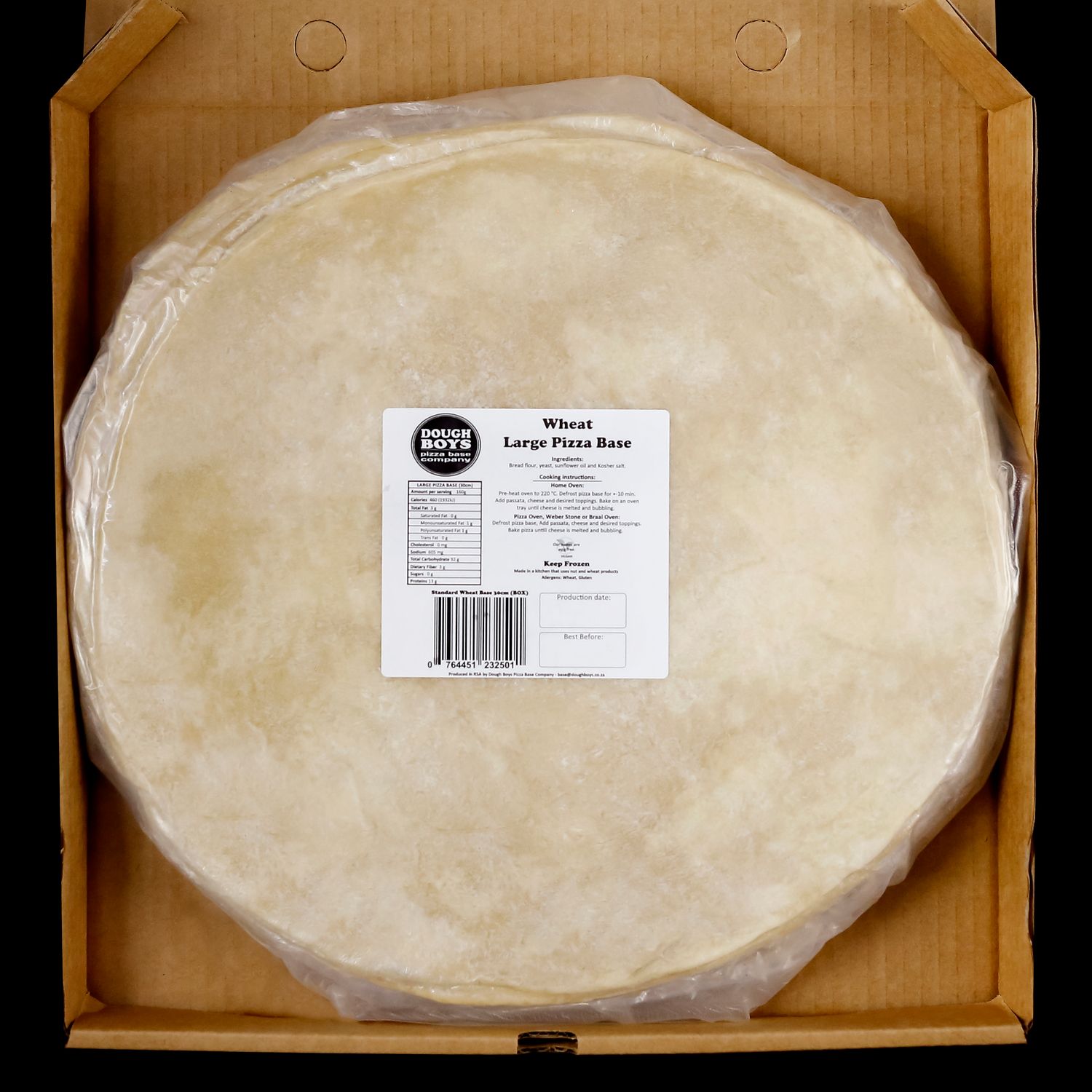 BOX Standard Wheat Pizza Bases 12 x 30cm