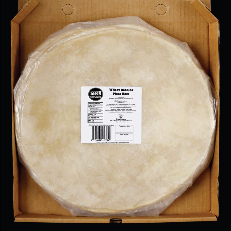 BOX Standard Wheat KIDDIES Pizza Bases 12 x 21cm