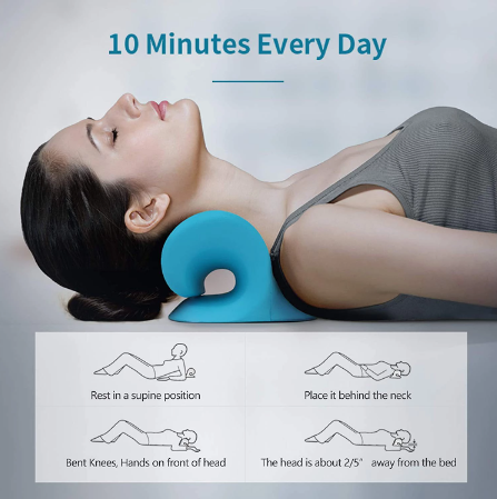 Neck and Shoulder Relaxer Cervical Traction Device Massage Pillow for Pain Relief