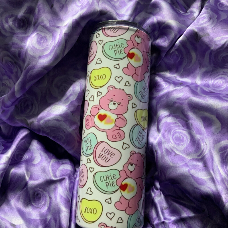 Pink Care Bears With Hearts