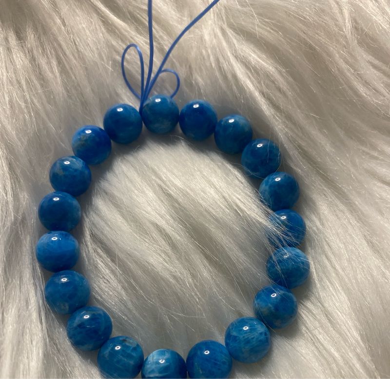 Blue Apatite Bead Bracelet