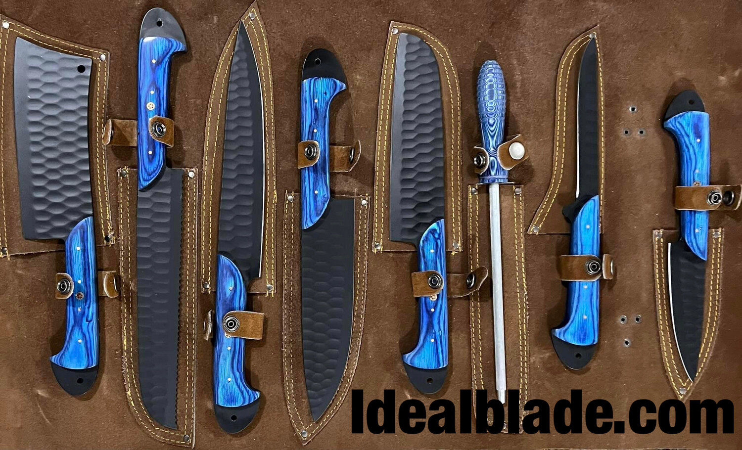 8 Piece Carbon Steel Bbq &amp; Kitchen Knife Set