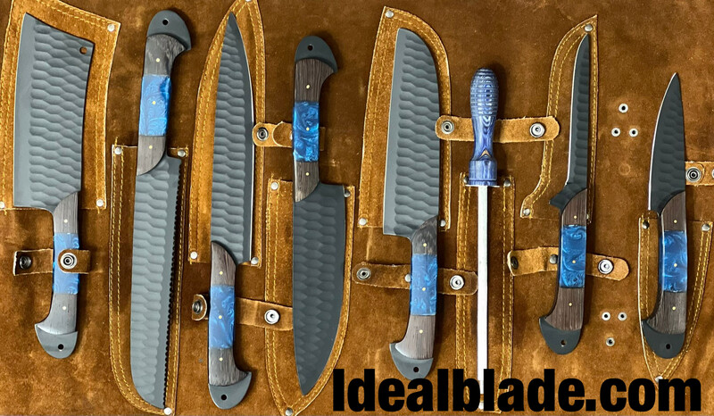 8 Piece Carbon Steel Bbq &amp; Kitchen Knife Set
